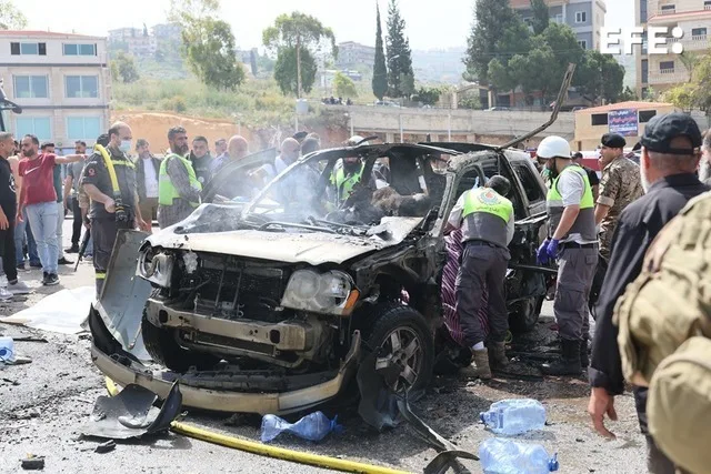 Al menos ocho fallecidos, dos de ellos niños, por ataques israelíes a vehículos cerca de Beirut