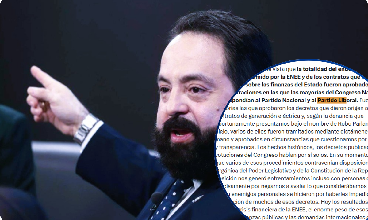 Luis Redondo responsabiliza a Nacional y Liberal por la crisis de la ENEE