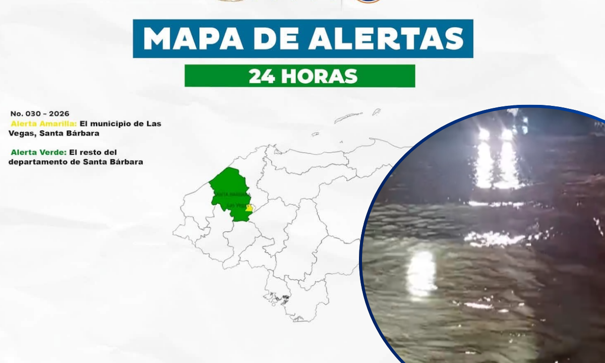 Alerta por lluvias en Santa Bárbara: COPECO refuerza la vigilancia ante inundaciones y crecida de ríos