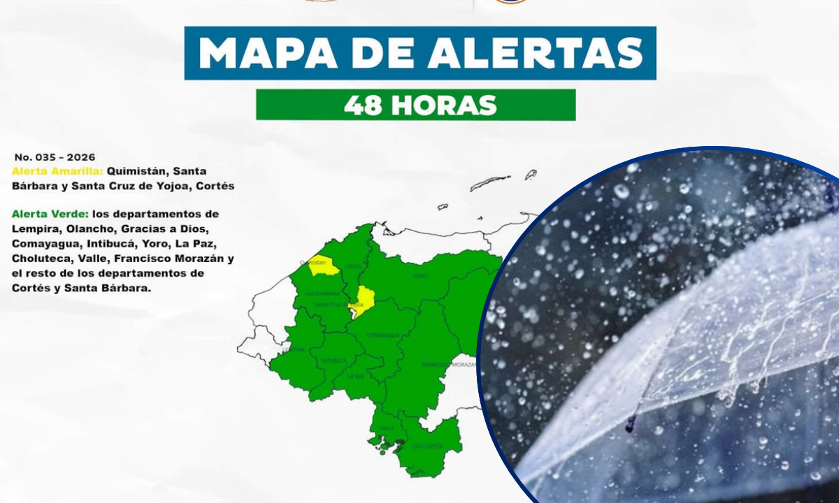 COPECO activa alerta amarilla en dos municipios y extiende la alerta verde a doce departamentos por lluvias