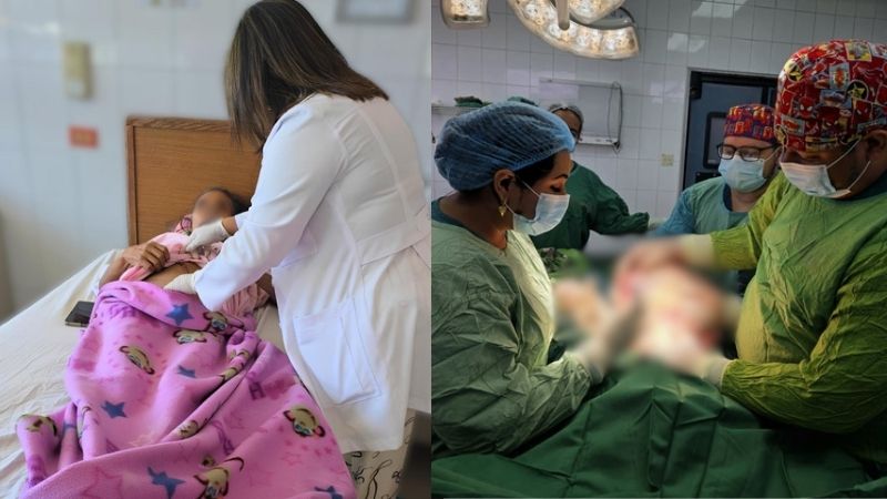 Extirpan quiste ovárico de 20 libras a una mujer que parecía un embarazo de cinco meses en el Hospital Escuela