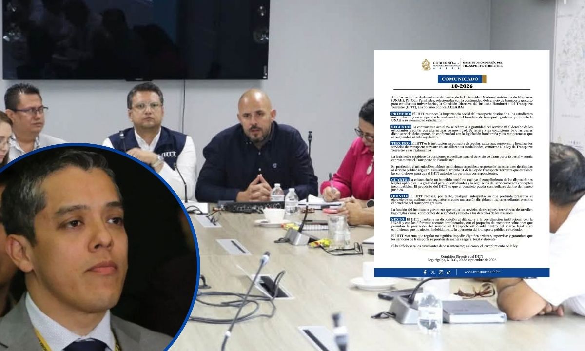 IHTT responde al rector Odir Fernández ante el conflicto por el transporte gratuito de los estudiantes de la UNAH