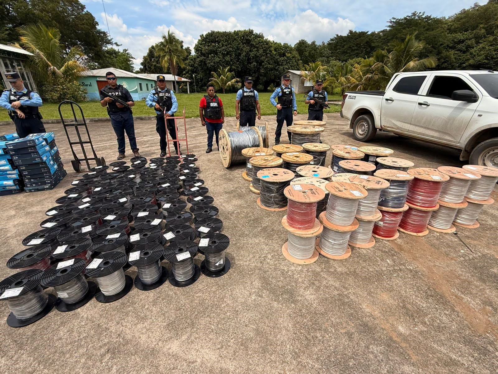 Incautación millonaria en Comayagua: recuperan un lote de cable de cobre valorado en más de 6 millones de lempiras