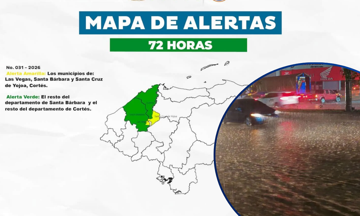 ¡Alerta por lluvias intensas! COPECO eleva a Amarilla la alerta para Las Vegas y Santa Cruz de Yojoa