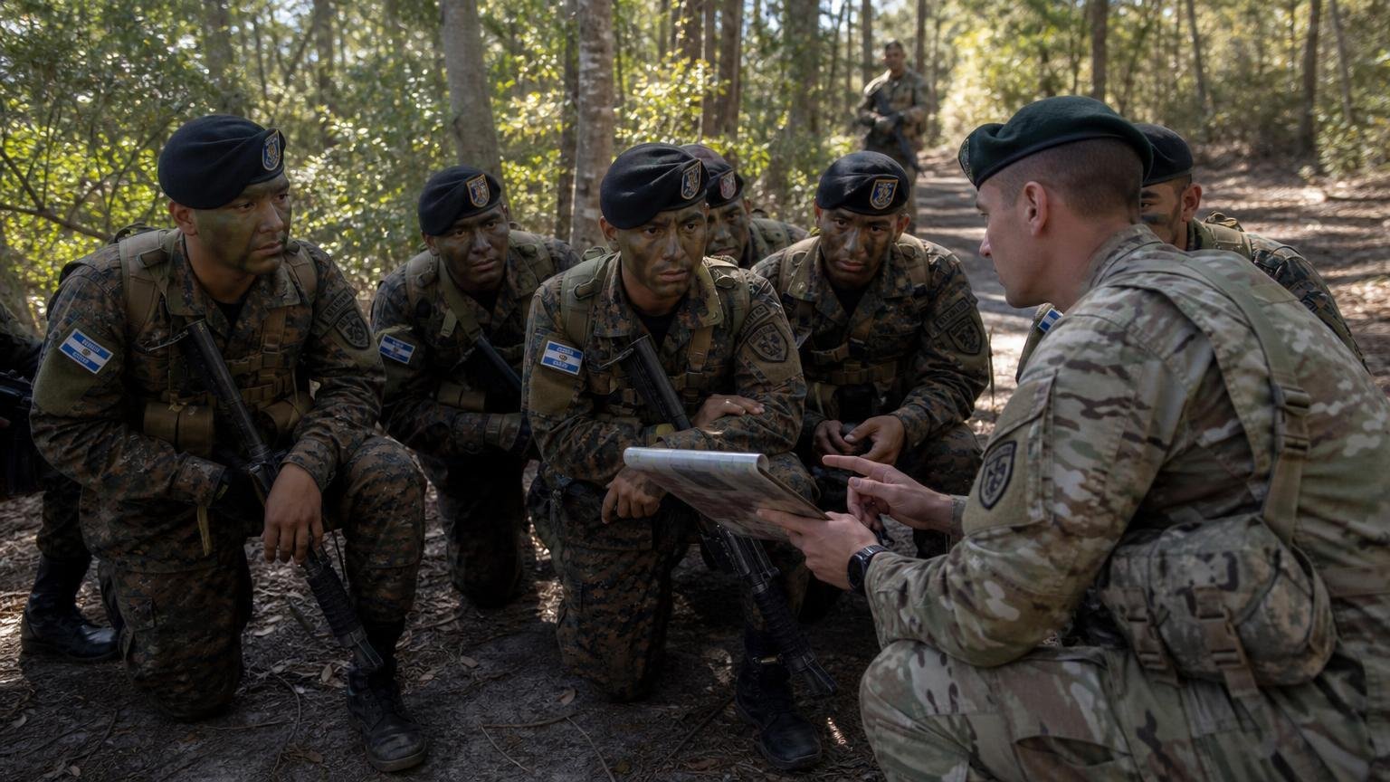 El ejército de Estados Unidos eligió a los comandos de El Salvador para entrenar con sus boinas verdes y los recibe en su propia escuela de Florida